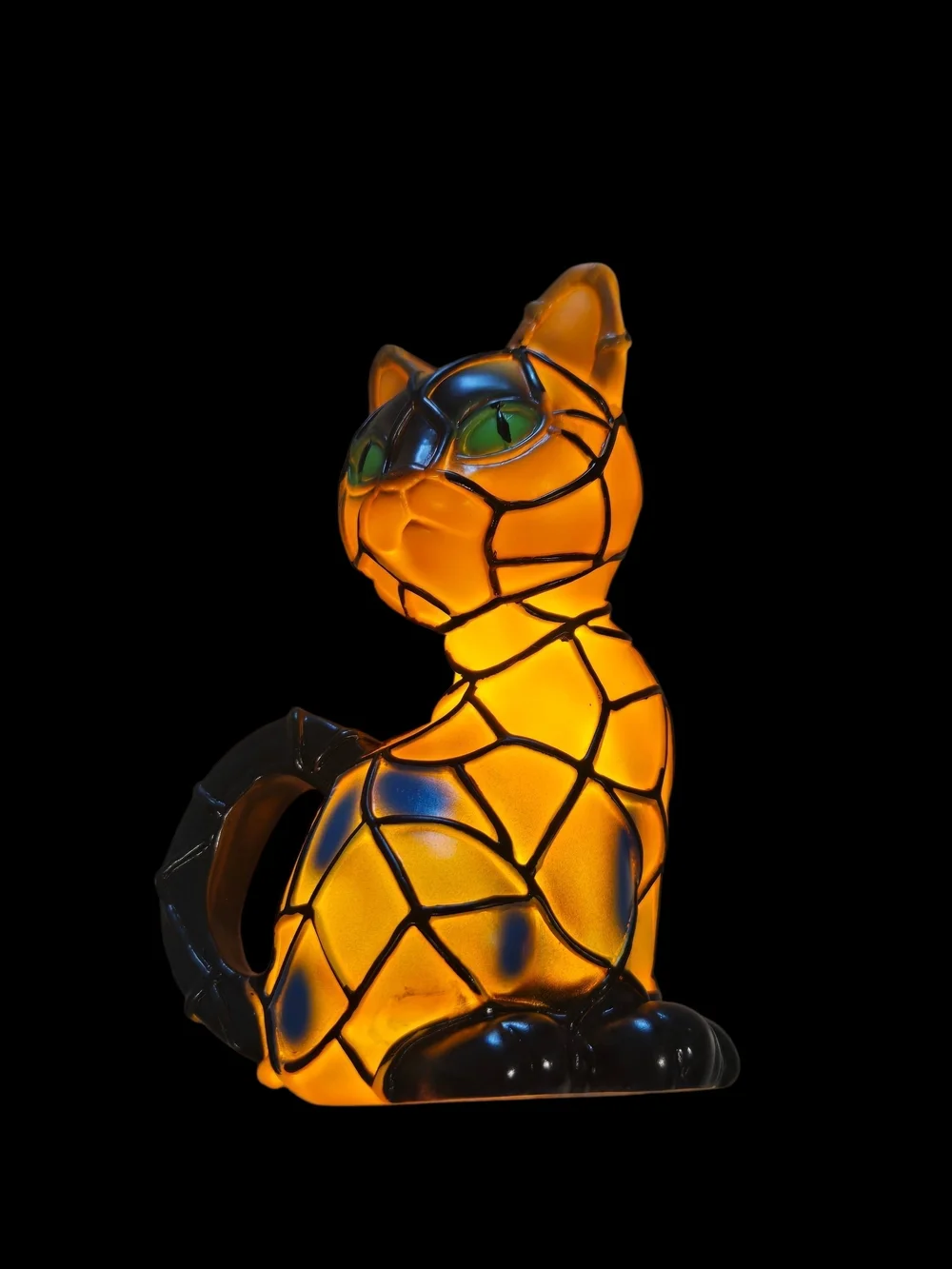Whimsical Witch Cat Lamp Lightweight Plastic 38 Inch USB Cord 7 Inch Tall
